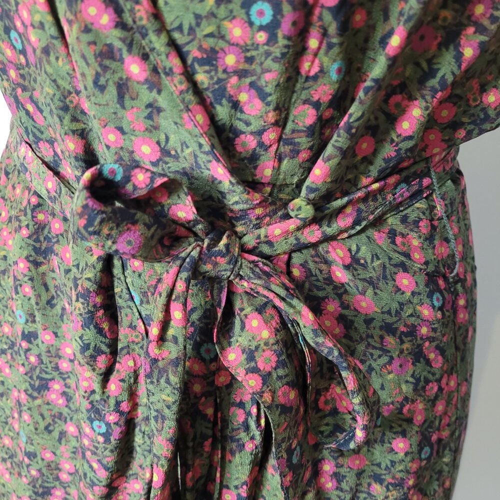 Liberty of London Floral Silk Wrap Dress - Picture 6 of 12